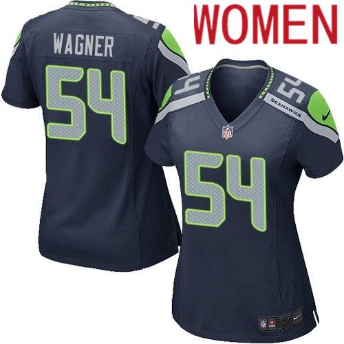Women Seattle Seahawks #54 Bobby Wagner Nike Navy Game NFL Jersey->women nfl jersey->Women Jersey